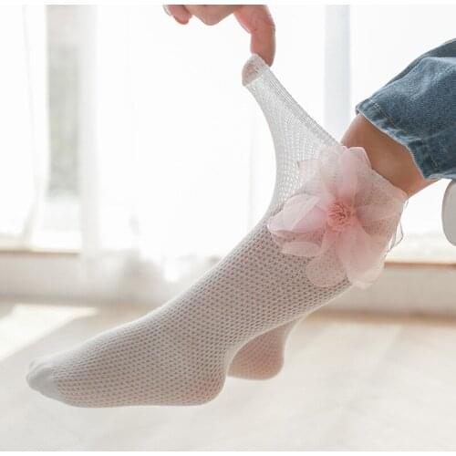 Kids Cotton Knee High Socks Children Stockings Toddler Girls Summer Cute Mesh Lace Tube White Long Sock Baby Accessories Fashion