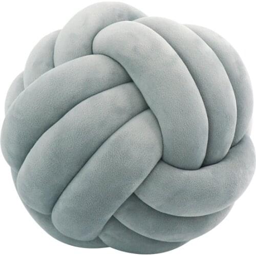 Nordic Round Knotted Throw Pillow Cushion for Home Sofa Childrens Room Decor Pink Green Navy Blue Ball Pillow Cushion