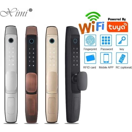 WIFI Tuya Smart Door Lock Biometric Fingerprint Password IC card Door Lock APP Remotely Digital Door Lock Access Control System