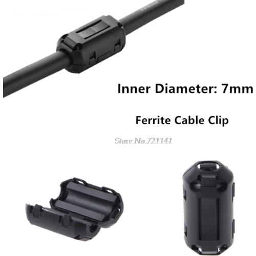 7mm Ferrite Core Cord Ring Choke Bead RFI EMI Noise Suppressor Filter for Power Cord USB Cable Antenna Audio Cable Dropship