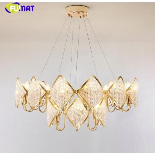 FUMAT Nordic K9 Crystal Chandeliers Creative Luxury Lights For Living Room Office Mall Hotel Designer Lustre Crystal Chandlier