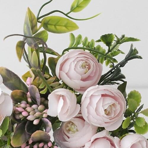 Artificial Flower Eco-friendly Anti-fade Plastic Simulation Fake Purple Silk Rose Flower for Home Wedding Household Wholesale