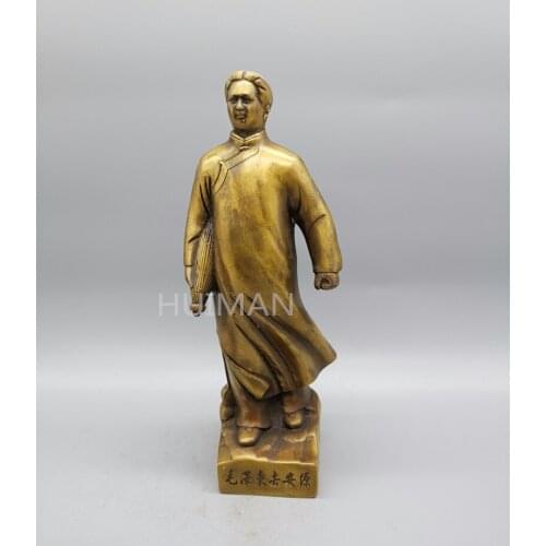 China Brass Statue Luck Wealth Chairman Mao Metal Crafts Home Decoration