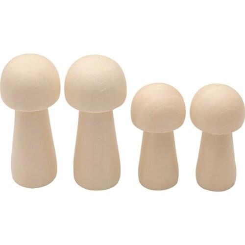 2PC 85/65mm DIY Handmade Wood Craft Wooden Mushroom Peg Doll Home Nursery Decor Unfinished Wood Christmas Gift For Kids Painting