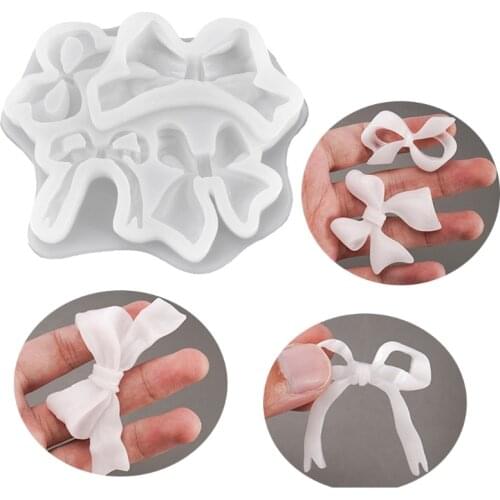 Handmade Bowtie Ribbon Silicone Resin Mold Bowtie Soap Mould Bow Pendant Crystal Epoxy Resin Casting Mold Craft Tools