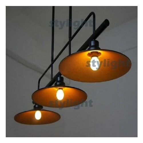 3 heads metal shade pendant lamp Northern Europe industry pendant lamp filament bulb suspension dinning room edison chandeliers