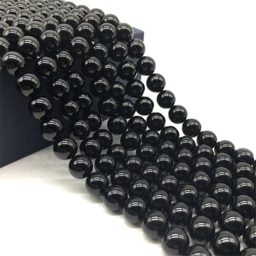 Natural Black Agate Bead for Jewelry Making DIY Bracelet Round Loose Beads 4/6/8/10 Mm Wholesale