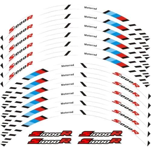 New high quality 12 Pcs Fit Motorcycle Wheel Sticker stripe Reflective Rim For BMW S1000R