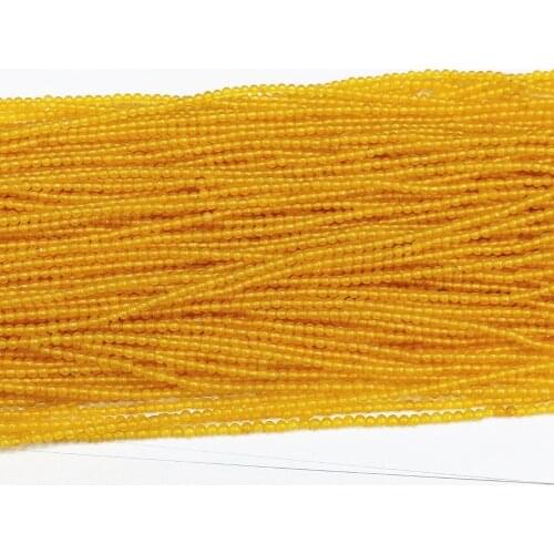 New Fashion Natural Stone Yellow Chalcedony Jades 2mm 3mm Round Beads New Diy Jewelry Findings Accessories Loose Beads 15" B453