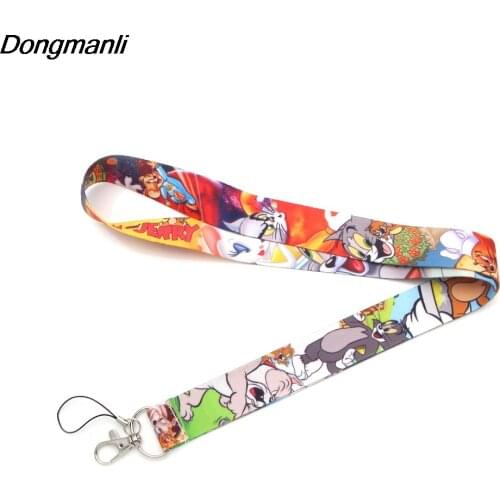PC124 Cats and mice Lanyard For keychain ID Card Pass Gym Mobile Phone Badge Holder Hang Rope Lariat kdis key holder
