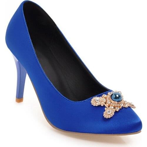 Sexy in the spring and autumn 2018 fine with high 43 bride shoes with pointed toes shallow mouth 40-18319