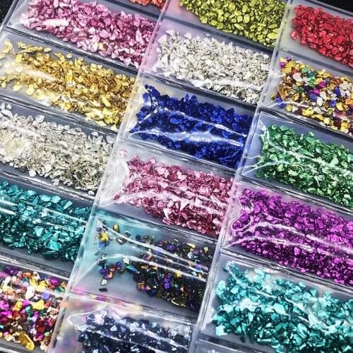 Resin Filler Broken Glass Stones Crystal Set UV Epoxy Resin Filler DIY Crafts Nail Art Jewelry Making Mold Fillings Resin DIY