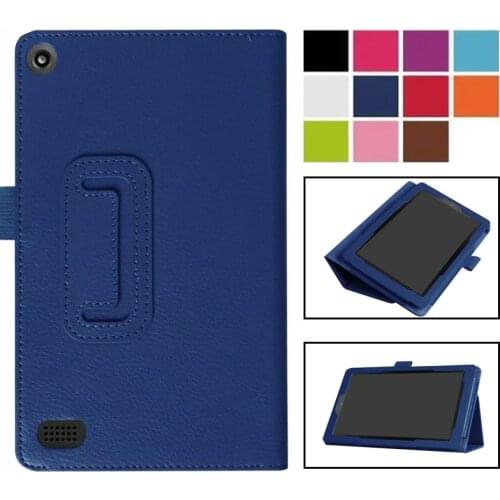 For Amazon Kindle Fire HD 7 2015 2017 Leather Folio Stand Cover Case Fire7 7 Inch Tablet Case Protective Shell Skin Shockproof