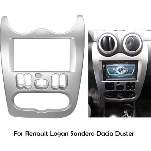 2Din Car Radio Fascia for Renault Logan Sandero Dacia Duster Fascia Frame Panel Dash Adapter CD Trim Bezel Fascia