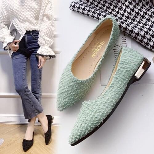 Women Flat Shoes Spring Summer Casual Pointed Shoes Shallow Work Loafers for Walking 2021