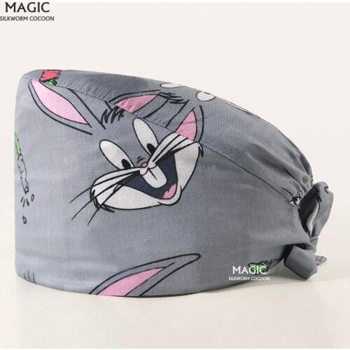 Sweat-absorbent 100% cotton nurse Surgical Medical scrub cap Hospital doctor nursing cap Breathable dentist pet vet lab work cap