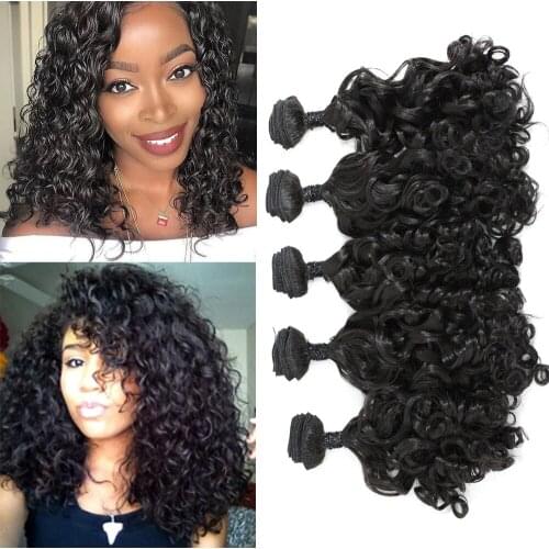 Live Beauty Double Drawn Curly Hair 18inch 5 Pieces/lot Natural color 240g Egg Curl Hair Extension Synthetic Hair Weave Bundles