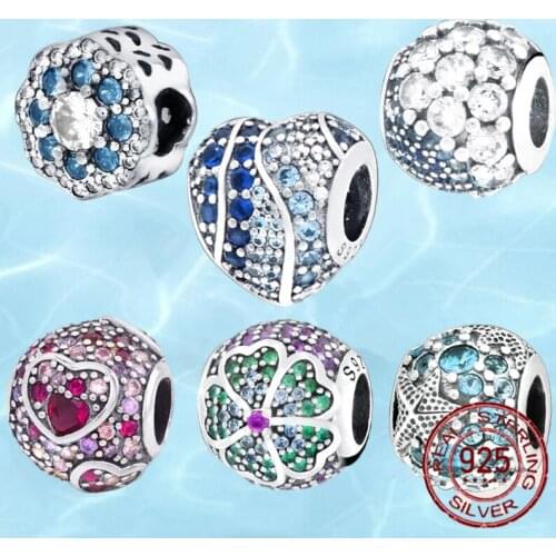 2020 Winter New 925 Sterling Silver Beads Stars and snowflakes Charm fit Original Pandora Bracelet Christmas Jewelry