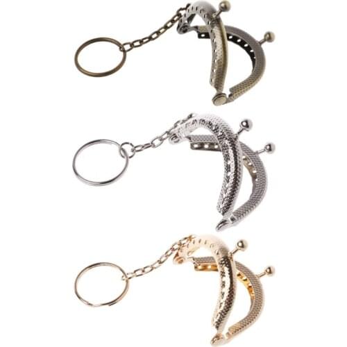 1PC Coin Purse Bag Arch Frame Kiss Clasp Lock With Key Ring DIY Craft 5cm