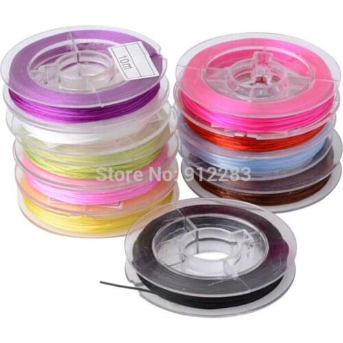 10 Rolls 1mm Random Mix Colors Elastic Cord String Beading Cord Thread DIY For Jewelry Stretchy Elastic Rope String Line Cord