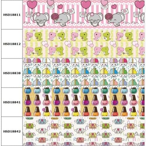 10yard Cartoon Elephant Dinosaur Cosmetic Grosgrain Ribbon Accessory Hairbow Headwear Decoration DIY Wholesale OEM 38MM 75MM