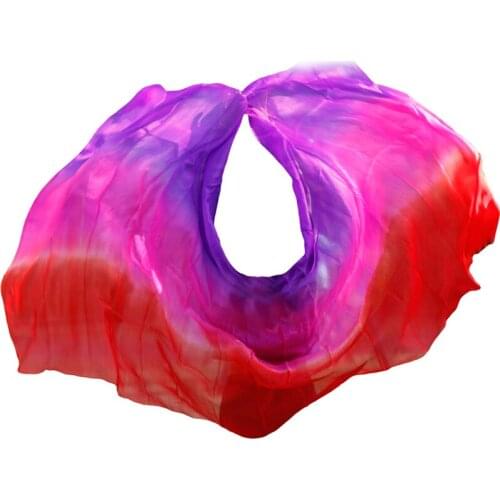 100% Real Silk Veils Handmade Dyed Scarf Shawl Belly Dance Veils Stage Performance PropsCan Be Customized Belly Dance Accessory