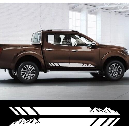 2Pcs Door Side Skirt Stripes Car Stickers For Nissan Navara NP300 OFF ROAD Mountain Styling Vinyl Auto Body Accessories Decals