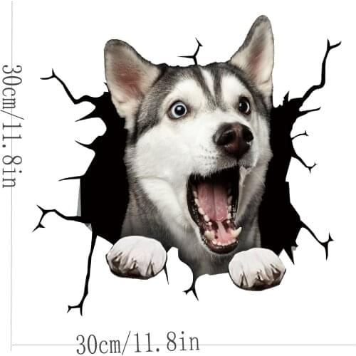 3D Vivid Dog Car Stickers for Personalized Waterproof Decal Laptop Truck Motorcycles Auto Accessories Decoration,30cm