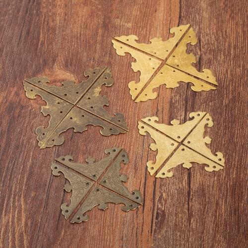 4Pcs Antique Bronze Brass Wood Box Feet Leg Corner Protector Guard Metal Crafts Decorative Bracket Furniture Hardware 30mm/40mm