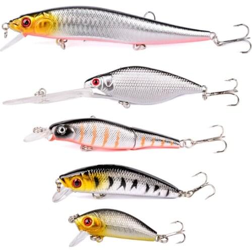 5pcs/lot Mixed Pesca Fishing Lures Minnow Crankbaits Bass Pike Fake Hard Baits Set Treble Hook Wobblers Fishing Tackle