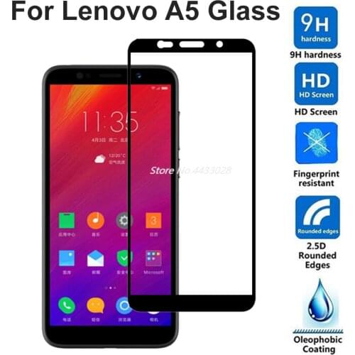 5D 9H Full Glue Cover Black Tempered Glass For Lenovo A5 L18011 Screen Protector For Lenovo A5 Protective Film Glass