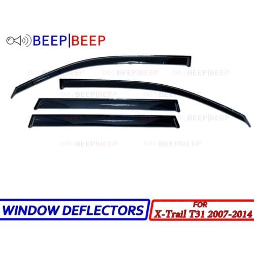 For Nissan X-Trail T31 2007-2014 car window deflectors wind deflector sun guard rain vent visor cover car styling accessories
