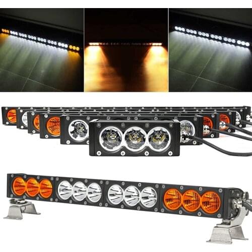 White Amber Yellow LED Light Bar 30W 60W 90W 120W 150W 180W 210W 240W 270W 300W 4x4 Offroad Barra LED Work Driving Lamp 12V 24V
