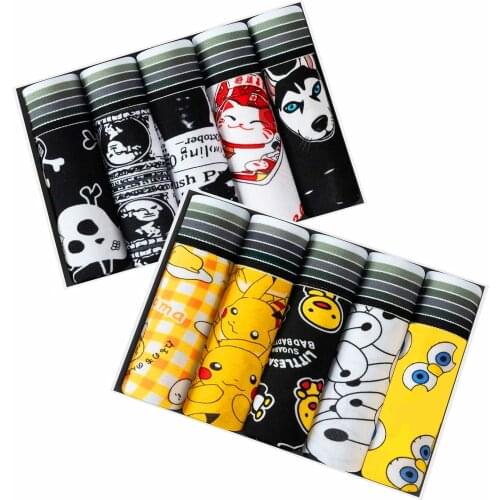 Summer Ice Silk Men Underwear Comfortable Underpants Boxer Shorts Man Funny Panties Boy Anime Cartoon Soft Boxers Hombre New