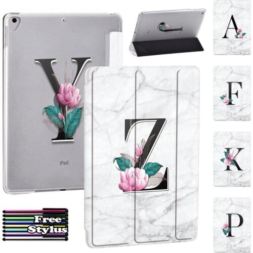 Tablet Case for Apple IPad Air 1 2 9.7"/Air 3 10.5"/Air 4 10.9" Letter Series Leather Smart Sleep Wake Trifold Stand Cover + Pen