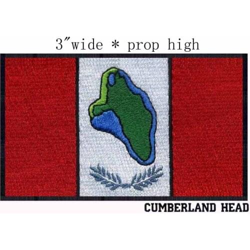 Cumberland Head, New York USA Flag 3"wide embroidery patch for stripes/leaves/stone