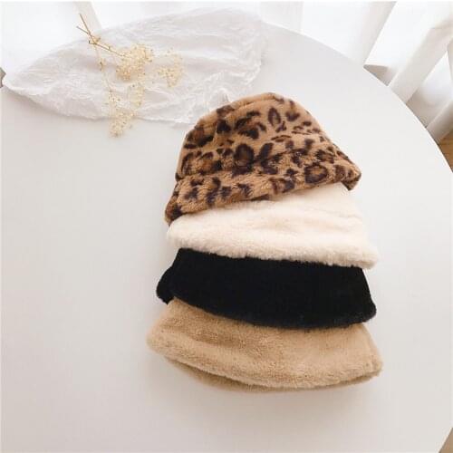 Citgeett Kids Hat Unisex Solid Color/ Leopard Print Cap Woolen Hat for Autumn Winter
