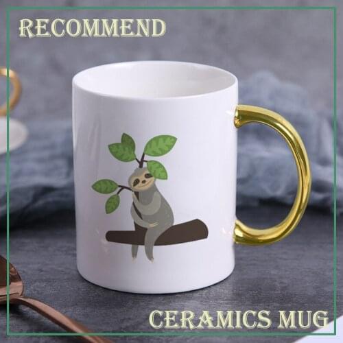 Europe Milk Coffee Mugs Sloth sitting on a branch Breakfast Mug Office Home Drinkware Tea Cup 400ml for Lovers Gifts KTDW-045