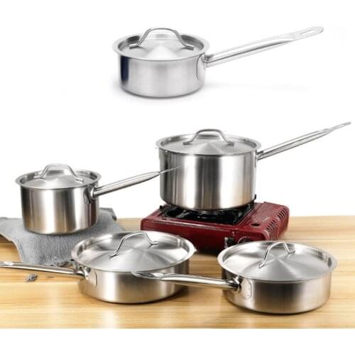 1.5/1.8L Kitchen High Quality Stainless Steel Saute Pan with Cover Helper Handle Kitchen Saucepan Pot Cooking Tools General