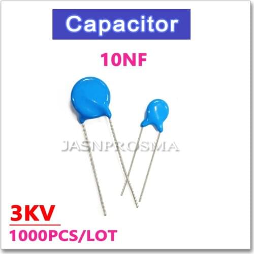 JASNPROSMA 1000PCS 3000V 10NF 3KV High voltage ceramic capacitor 103