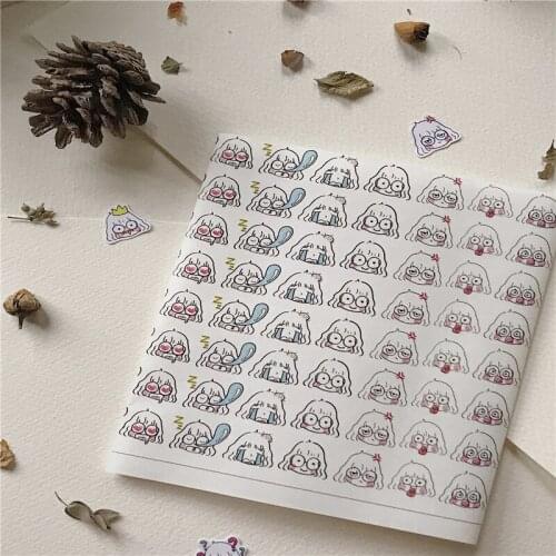 Cute Girls' Smile Washi Tapes Bullet Journal Masking Tape Adhesive Tape DIY Scrapbooking Washi Stickers