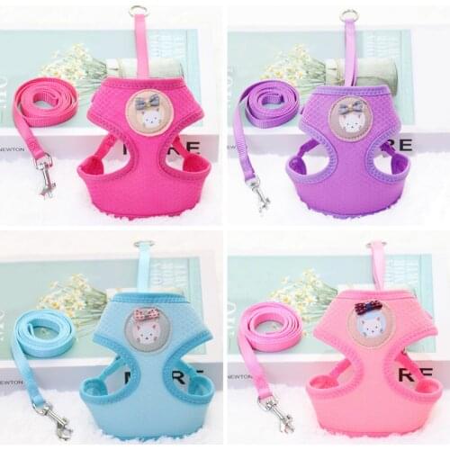 Fashion Pet Dogs Harness Vest Cloth Chest Strap Small Dog Cat Halter Harness Lead Pet Puppy Leash Supplies S M L XL 10A