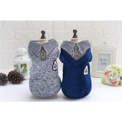 New Coming Two Legs Korean Collar Turndown Design Pet Dogs Coat Free Shiping By CPAM Small Puppy Dogs Clothing