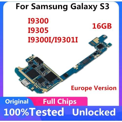 Original Mainboard For Samsung Galaxy S3 I9300 I9305 I9300I I9301I Motherboard EU Version Logic Board Full Chips 16GB Android