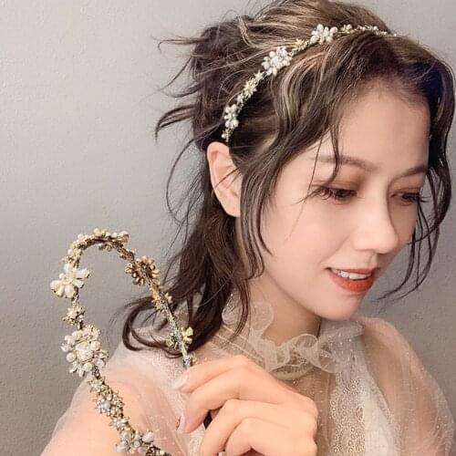 Baroque Ribbon Big Bow Pearl Crystal Headbands For Women Korea Hair Accessories Hair Band Hair Bows Crown Hairbands