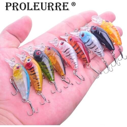 Proleurre 1pcs 3.5g 45mm Top water Wobbler Swim Fish Fishing Lure Japan Mini Fishing Crankbait lure Artificial Hard Crank Bait