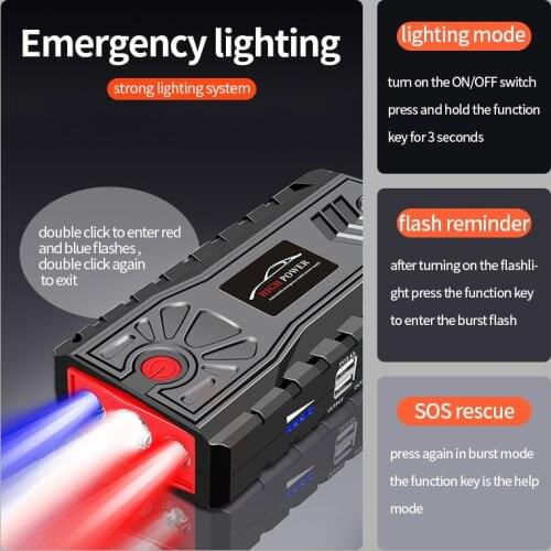 21000 mAh Car Jump Starter Power Bank Jumpstarter Auto Buster Emergency Starting Booster Device Battery Cars Charger Jump Start
