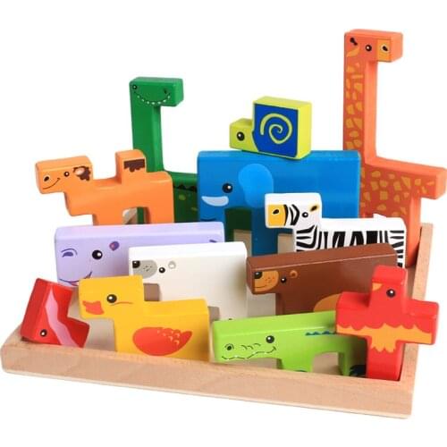 Russia Russia Squares Mosaic Animal Shapes Creative Fun Childrens Building Blocks Wooden Educational Toys For Children Gift