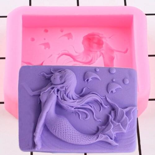 Mermaid Silicone Molds Craft Soap Resin Mold Fondant Cake Decorating Tools Chocolate Gumpaste Candy Molds Kitchen Baking Mould