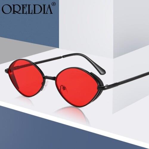 2021 Latest Sunglasses Ladies Fashion Retro Oval Glasses Trend Men Red Gradient Color Metal Material Sunglasses Hot UV400